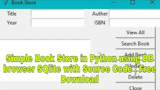 Simple Book Store in Python using DB browser SQlite with Source Code Free Download