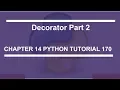 Decorators Part 2 Python tutorial 170