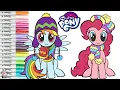 My Little Pony Rainbow Dash and Pinkie Coloring Book Pages Winter Outfit Fun