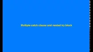 Multi catch block and nested try block in java pashto