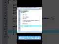 C Program to convert binary number to decimal number code tutorial