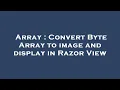 Array Convert Byte Array to image and display in Razor View