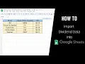 How to Import Dividend Data into Google Sheets