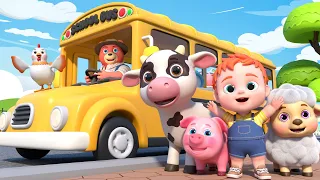 Wheels On The Bus With Animals | Animal Song | Nursery Rhymes & Kids Songs