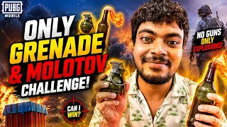 ONLY GRENADE & MOLOTOV Challenge in PUBG MOBILE! 💀🔥