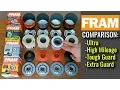 FRAM Oil Filters Cut Open Extra Guard vs Tough Guard vs High Mileage vs Ultra Synthetic