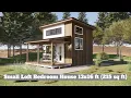 Small Loft Bedroom House 13x16 ft 215 sq ft Compact 4x5m Two-Level Tiny Home Design