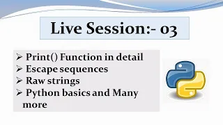 print Function in Python Escape Sequences in Python Basics of Python