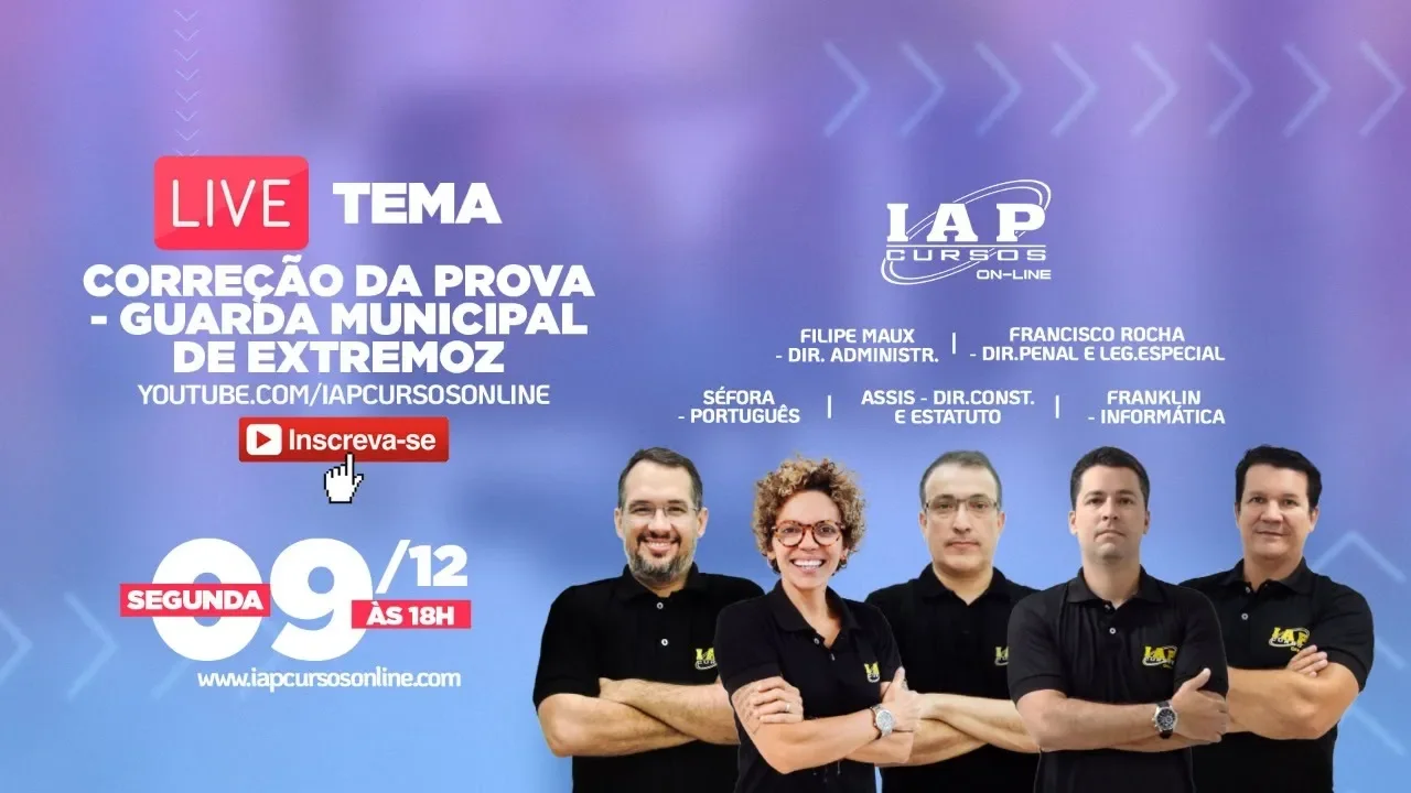 LIVE DE CORREÇÃO - GUARDA MUNICIPAL DE EXTREMOZ
