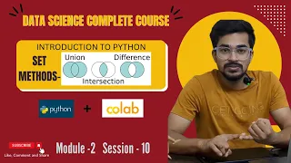 Set UNION INTERSECTION DIFFERENCE in python Python for Data Science Data Science full course