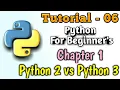 06 - Difference Between Python 2 and 3 Python Tutorial Python Tutorial in Hindi