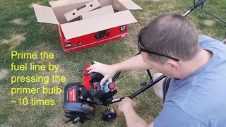 Unbox and How to Assemble and Start a Craftsman Cultivator Tiller 25cc
