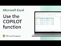 How to use the COPILOT function in Excel Microsoft