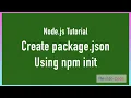 Create package json using npm init Nodejs full course