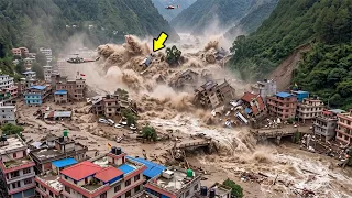 NEPAL HANCUR LEBUR!! Seluruh Desa Hilang Diterjang Banjir Bandang, 900 Orang Masih Hilang