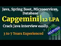 Capgemini Java Interview 3 to 7 Years Java Spring Boot Microservices Database