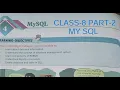 CLASS-8 COMPUTER CH-4 MY SQL