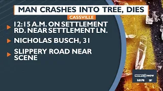 Man dead after crashing into tree