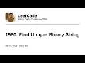 Daily Leetcode Mar 08 2026 - 1980 Find Unique Binary String