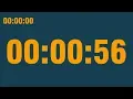 56 second timer with end alarm time elapsed and progress bar