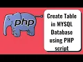 Create Table in MYSQL Database using PHP Script