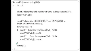 Polynomial Representation and Addition Using Array