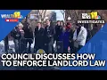 City Council discussing enforcement of landlord accountability law