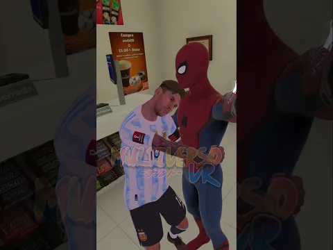 Messi conoce a spiderman 🤣🤣