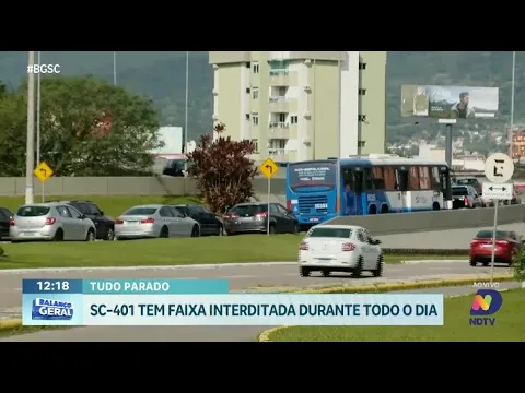 Alerta de trânsito na SC-401: interdição de faixa em Florianópolis