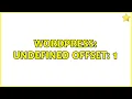 Wordpress Undefined offset 1