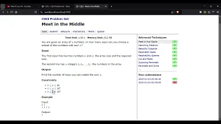 Meet In The Middle CSES Advanced Techniques