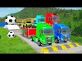 Lagu Double Flatbed Trailer Truck vs speed bumps|Busses vs speed bumps|Beamng Drive|1225