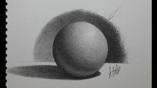 تعليم رسم وتظليل الكرة اساسيات الرسم 