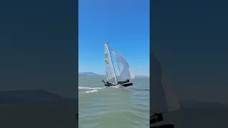 Would you want to sail this fast!? #f18 #ourladydefiant #yachtracing