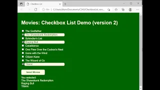 HTML CSS JavaScript Demo Checkboxes -