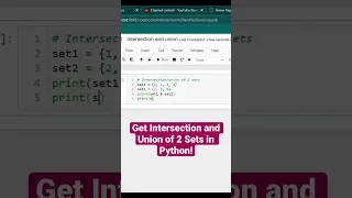 Get Intersection and Union of 2 Sets Python USING OPERATORS