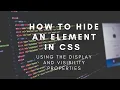 How to hide an element in CSS using the display and visibility properties