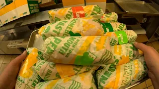 Subway Sandwiches POV Working Morning Lunch and Dinner at Subway