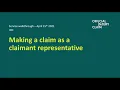 Service Walkthrough Making a claim as a claimant representative
