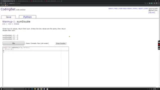 CodingBat Warmup-1 sumDouble