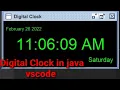 Digital Clock in java vs code tech rohit