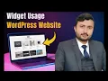 How to use widgets in wordpress website only just in 4 minutes