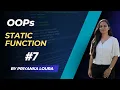 Static Function Types of member functions OOPs Priyanka Loura
