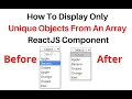 Get Only Unique Array Objects In Dropdown ReactJS