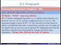 DAA Exam Prep 0-1 Knapsack Problem 10-Mark PYQP Dynamic Programming Step-by-Step