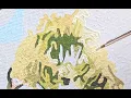 Painting the bushes area and first reveal of the picture