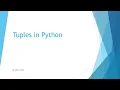 6 Tuples in Python