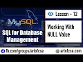 SQL Tutorial Working With NULL Values