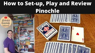 How to Setup and Play Pinochle traditional card game - Bids tricks and melds Amass Games BGA