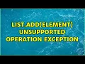 list add element unsupported operation exception